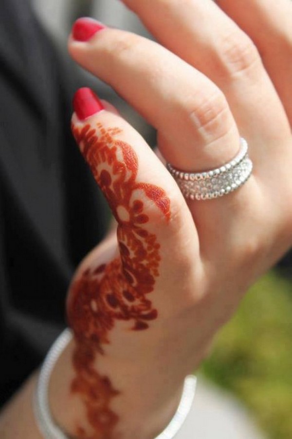 New Ring Finger Mehndi Design Simple & Easy by RJ Henna - Happy New Year to  All ❤️ | Henna patronen, Henna tatoeage hand, Henna